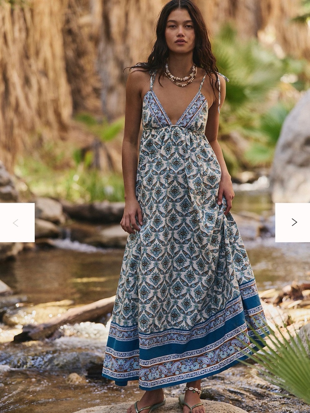 Free People Sorrento Stroll Printed Maxi Dress